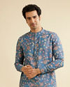 Mid Blue Bel Buti Patterned Kurta